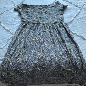 Elegant Paisley Off-Shoulder Dress